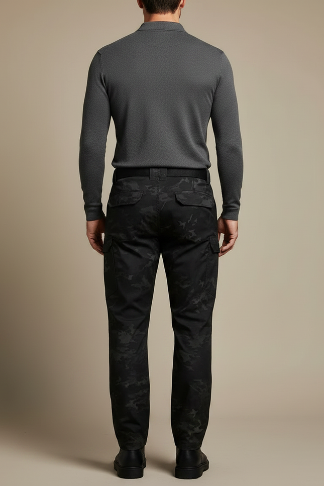 Pantalon Militaire Noir Homme - Toile - vue 2