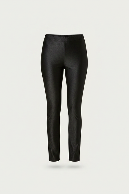 Pantalon Noir Brillant Slim Femme Hiver Chaud - Simili cuir - vue 3