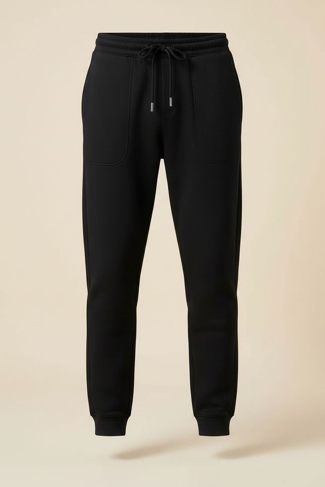 Pantalon Noir Homme Jogger Cordon Décontracté - Molleton - vue 3