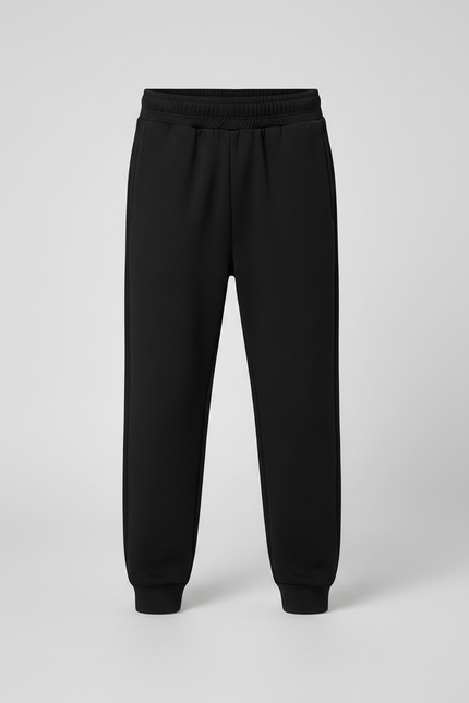 Pantalon Noir Enfant Garçon Sport Jogger Coton - Molleton - vue 3