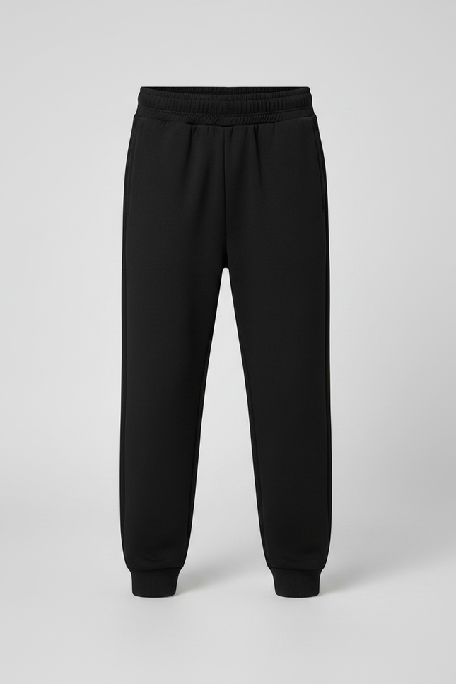 Pantalon Noir Enfant Garçon Sport Jogger Coton - Molleton - vue 3