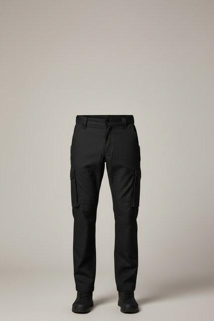 Pantalon Noir Cargo Homme Tactique Multi-poches - Gabardine - vue 3
