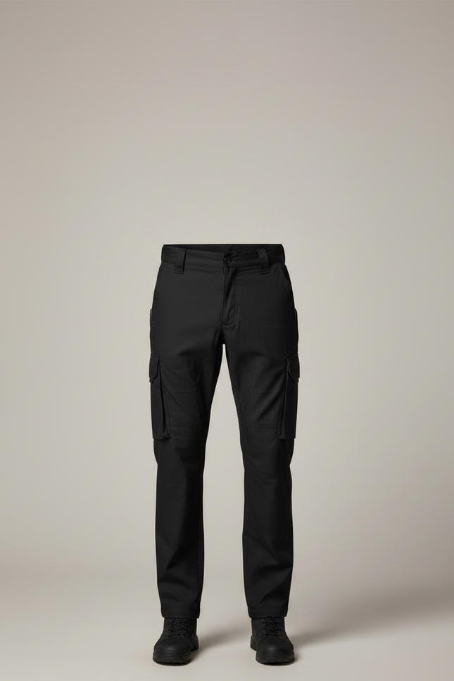 Pantalon Noir Cargo Homme Tactique Multi-poches - Gabardine - vue 3