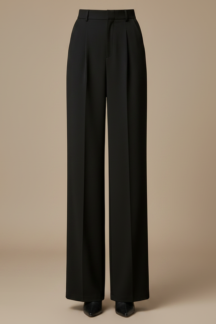 Pantalon Noir Femme Coupe Droite - Polyester - vue 3