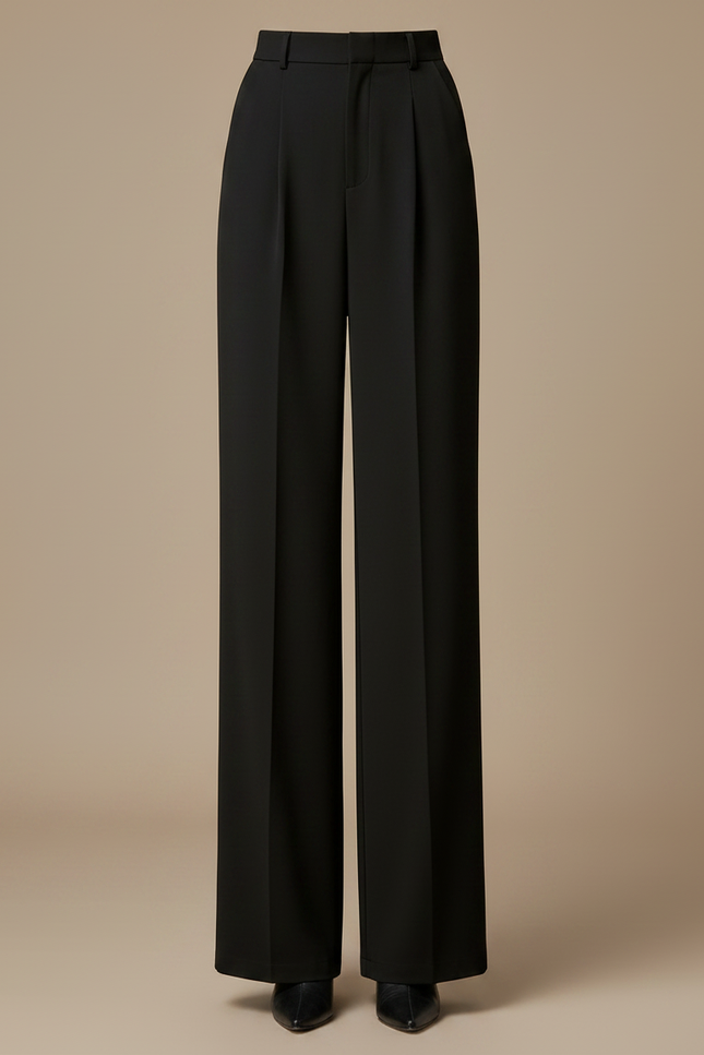 Pantalon Noir Femme Coupe Droite - Polyester - vue 3