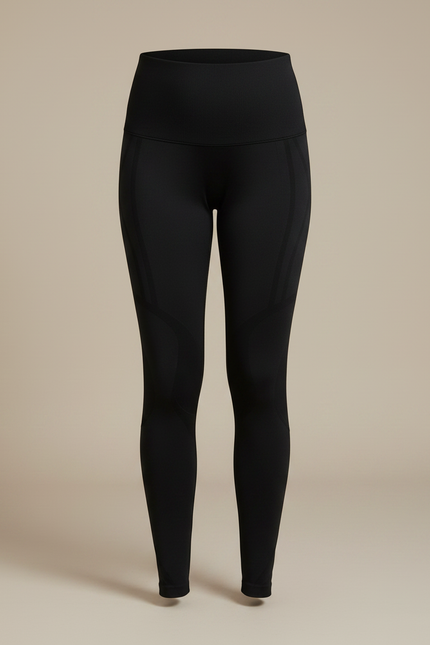 Pantalon Noir Grossesse Ajusté Confortable Yoga - Maille - vue 3