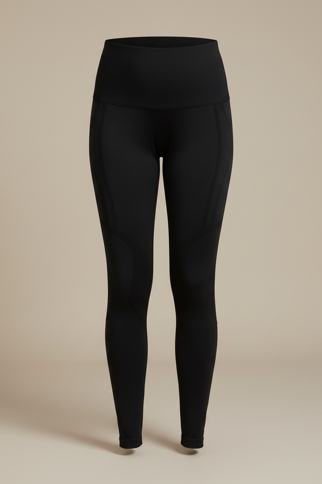 Pantalon Noir Grossesse Ajusté Confortable Yoga - Maille - vue 3