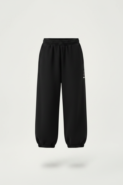 Pantalon Noir Ample Sport Décontracté Molletonné Enfant - vue 3