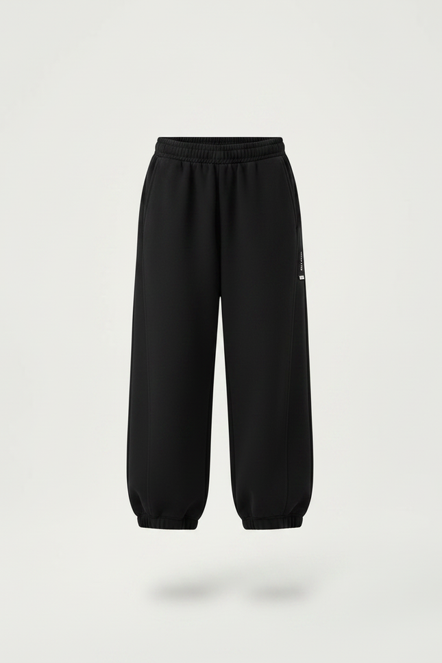 Pantalon Noir Ample Sport Décontracté Molletonné Enfant - vue 3