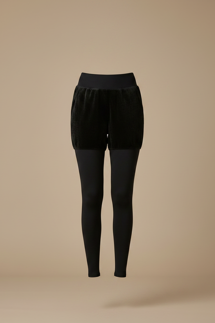 Pantalon Noir Velours Chaud Épais Doublé Femme - vue 3