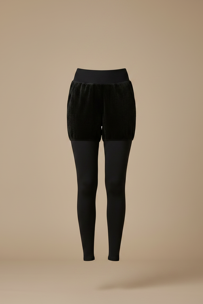 Pantalon Noir Velours Chaud Épais Doublé Femme - vue 3