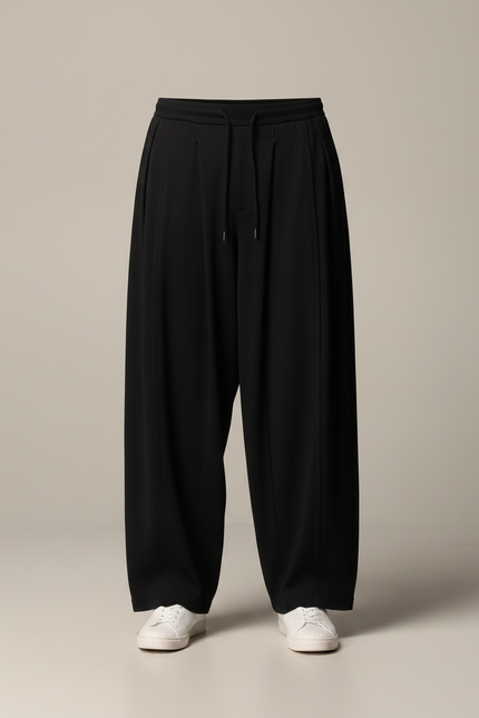 Pantalon Noir Ample Décontracté Harem Homme - Viscose - vue 3