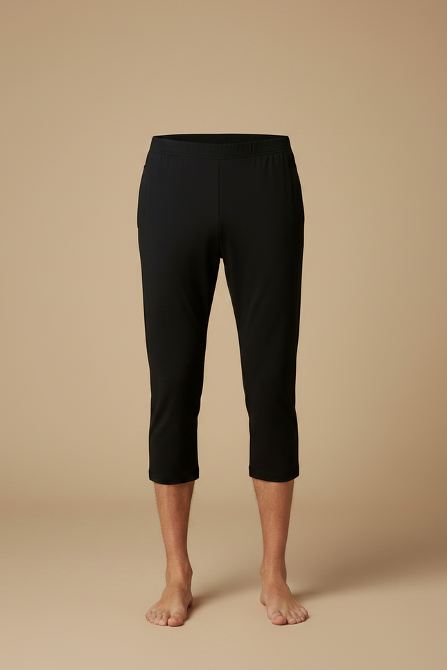 Pantalon Noir Court Confortable Casual Homme - Maille - vue 3