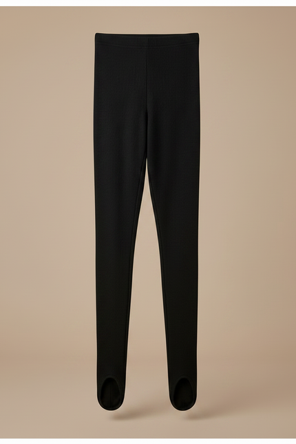 Pantalon Noir Côtelé Moulant Fille - Maille - vue 3