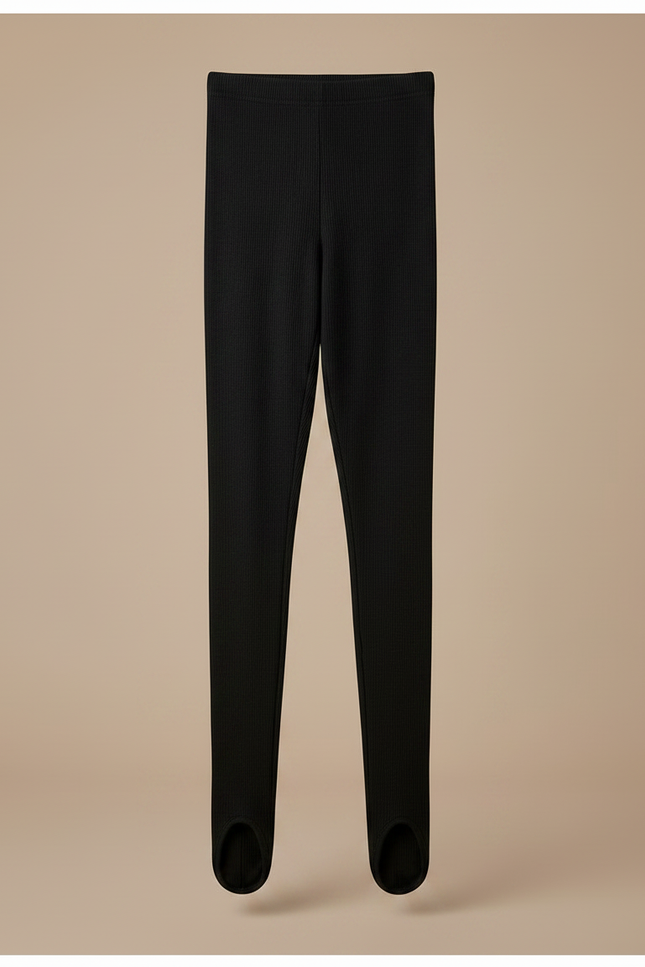 Pantalon Noir Côtelé Moulant Fille - Maille - vue 3
