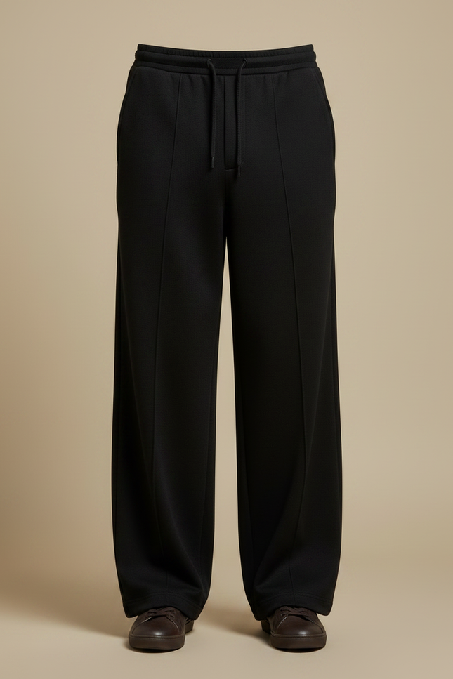 Pantalon Noir Homme Ample Droit Décontracté Sport - Molleton - vue 3