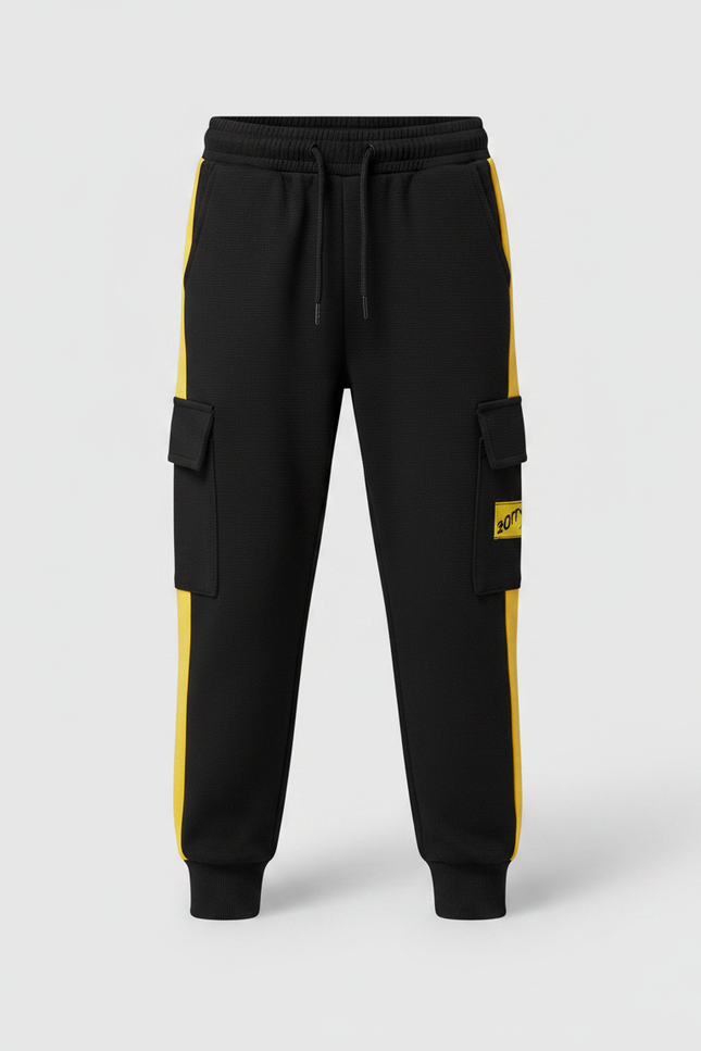 Pantalon Multipoche Noir - Molleton - vue 3