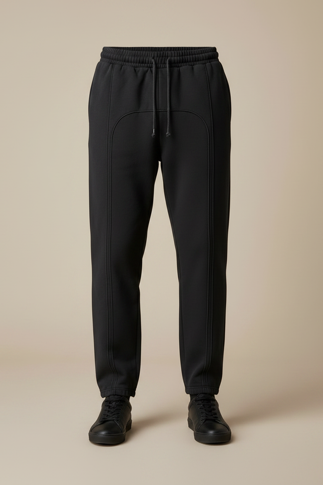 Pantalon Noir Ample Cordon Décontracté Homme - Molleton - vue 3