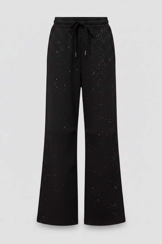 Pantalon Noir Large Paillettes Décontracté Fille - Molleton - vue 3