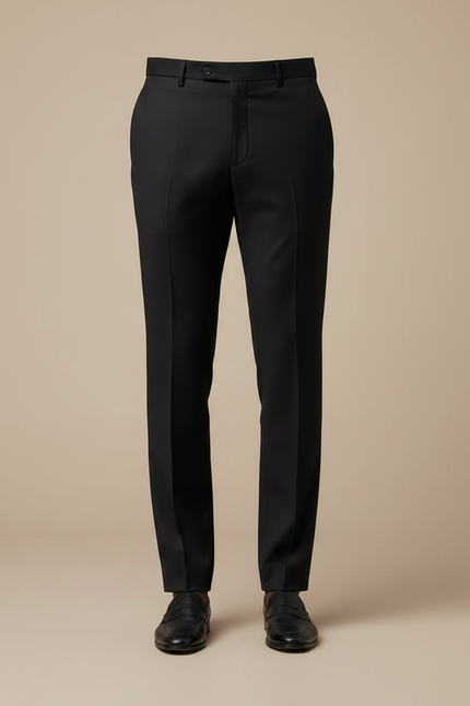 Pantalon Noir Habillé Coton Slim Élégant Formel Homme - Gabardine - vue 3