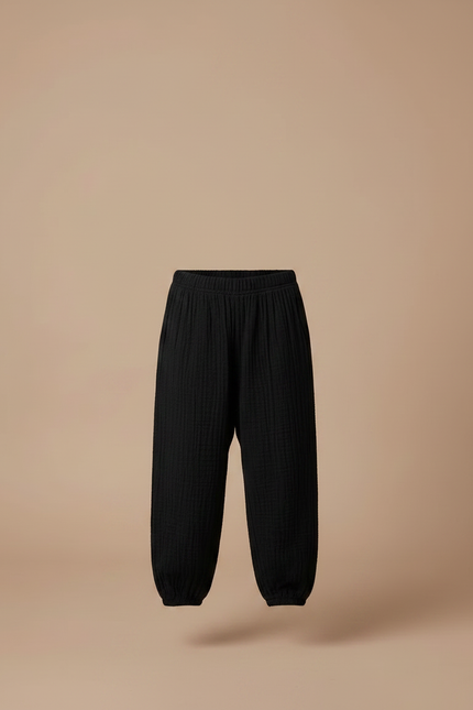 Pantalon En Lin Noir Enfant - vue 3