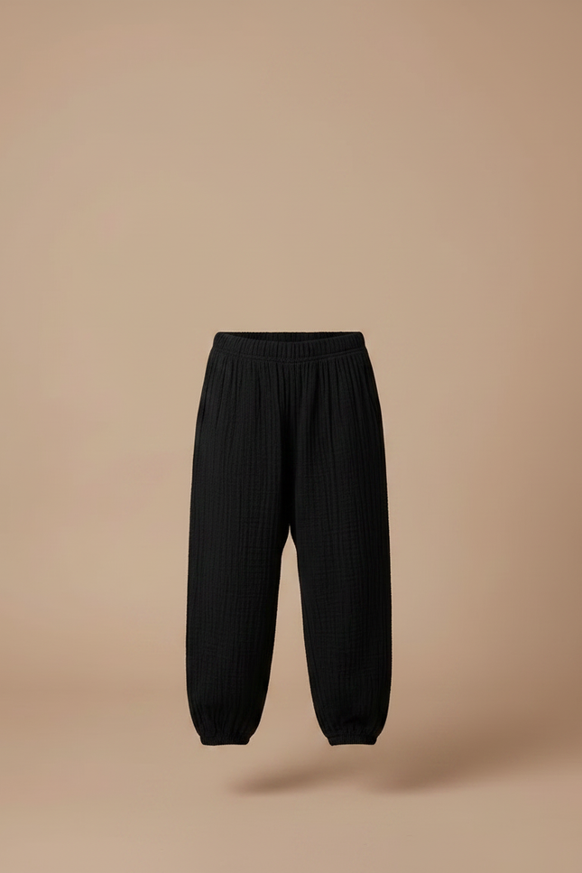 Pantalon En Lin Noir Enfant - vue 3