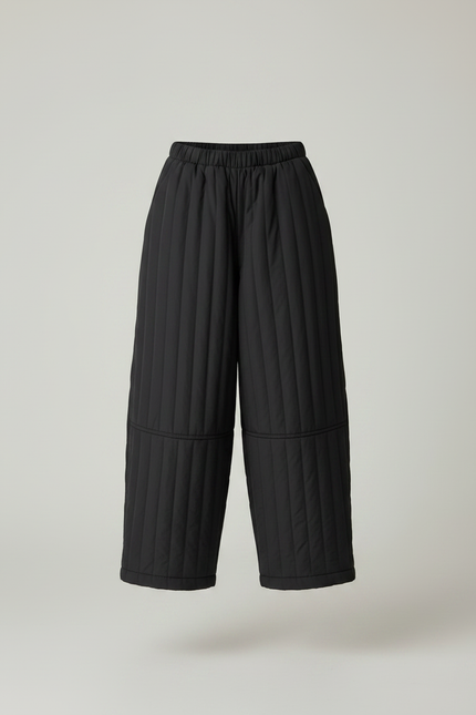 Pantalon Noir Matelassé Ample Hiver Enfant Fille - Polyester - vue 3