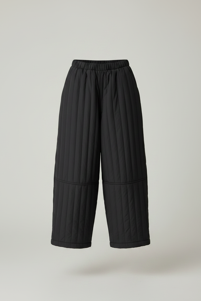 Pantalon Noir Matelassé Ample Hiver Enfant Fille - Polyester - vue 3