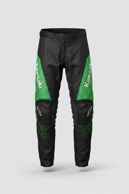 Pantalon Noir Motocross Enfant Kawasaki Gradient Vert - Multicolore Polyester - vue 3