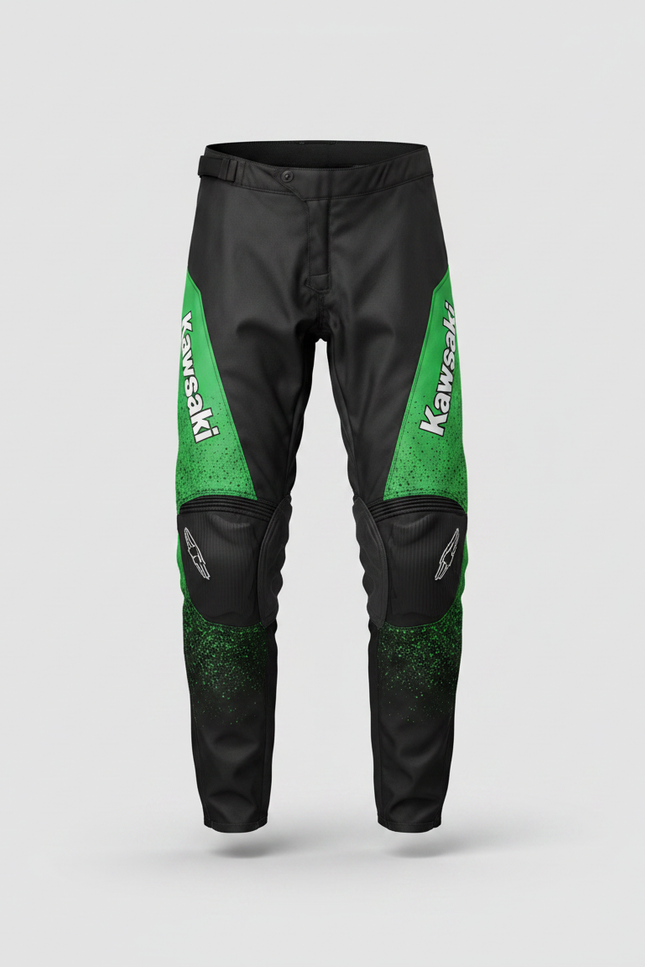 Pantalon Noir Motocross Enfant Kawasaki Gradient Vert - Multicolore Polyester - vue 3