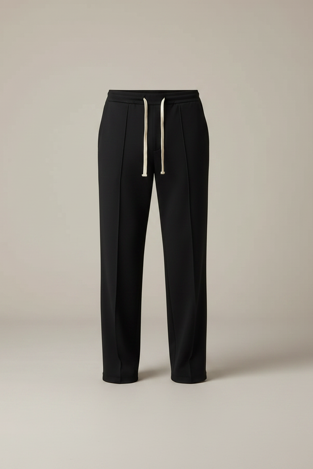 Pantalon Noir Homme Droit Décontracté Cordon Sport - Polyester - vue 3
