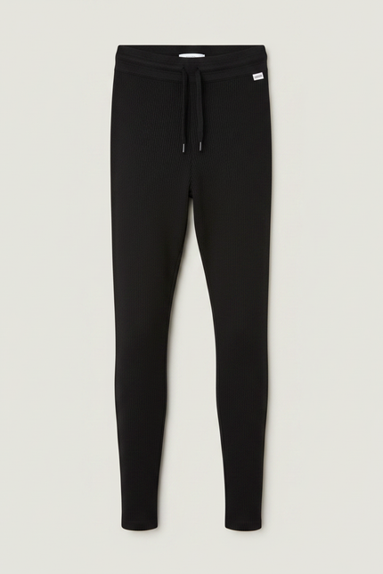 Pantalon Noir Côtelé Ajusté Maternité Confortable - Maille - vue 3