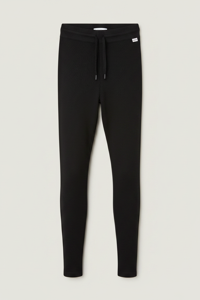 Pantalon Noir Côtelé Ajusté Maternité Confortable - Maille - vue 3