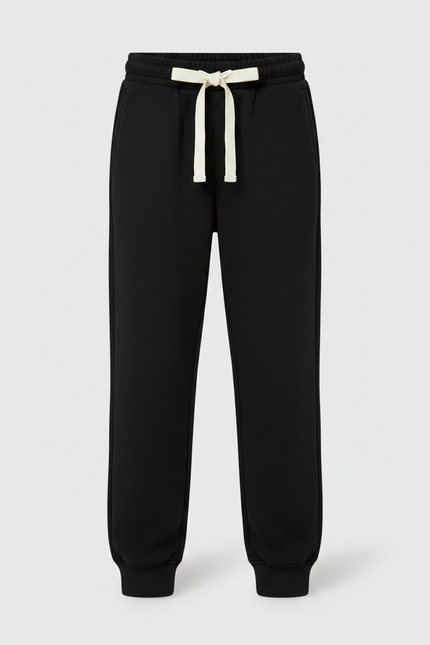 Pantalon Noir Coton - Molleton - vue 3