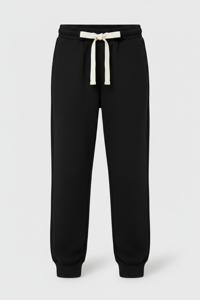 Pantalon Noir Coton - Molleton - vue 3