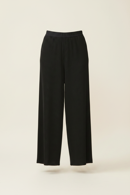 Pantalon Noir Plissé Femme - Polyester - vue 3