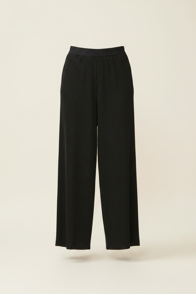 Pantalon Noir Plissé Femme - Polyester - vue 3