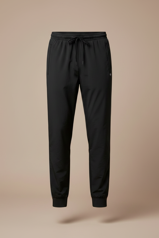 Pantalon Noir Sport Jogging Cordon Respirant Homme - Polyester - vue 3