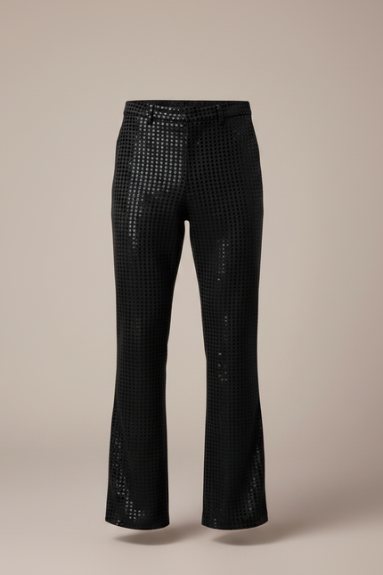 Pantalon Noir Paillettes Disco Évasé Homme - Polyester - vue 3