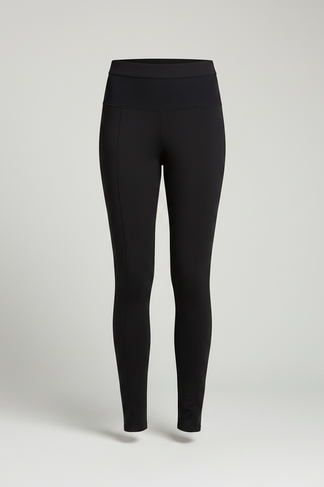 Pantalon Noir Moulant, Taille Haute, Stretch, Confortable - Maille - vue 3