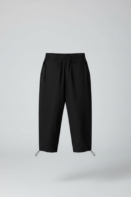 Pantalon Noir Ample Décontracté Enfant Cordon - Gabardine - vue 3