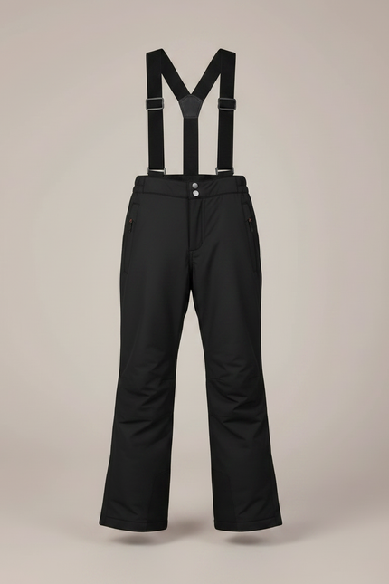 Pantalon Noir Ski Imperméable Enfant Bretelles - Polyester - vue 3