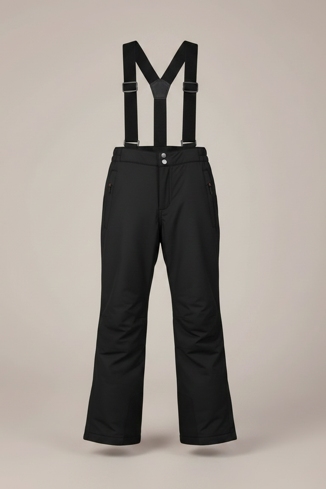 Pantalon Noir Ski Imperméable Enfant Bretelles - Polyester - vue 3