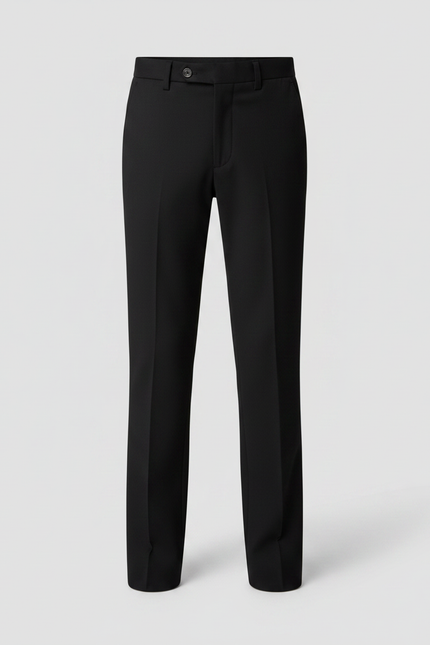 Pantalon Noir Garçon Élégant Ajusté Formel - Polyester - vue 3
