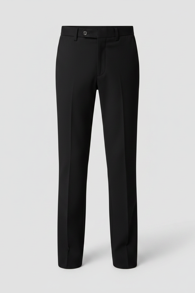 Pantalon Noir Garçon Élégant Ajusté Formel - Polyester - vue 3