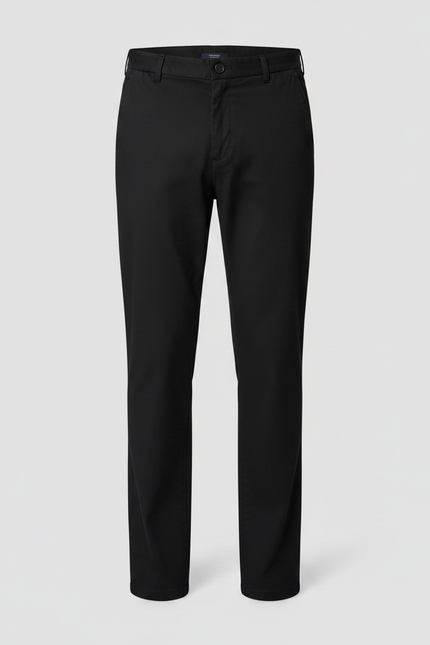 Pantalon Noir Homme Droit Coton Décontracté Élégant - vue 3