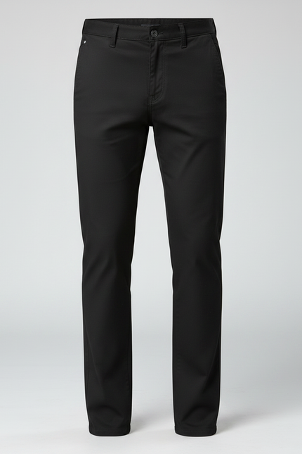 Pantalon Noir Homme Coton Droit Élégant Business - vue 3