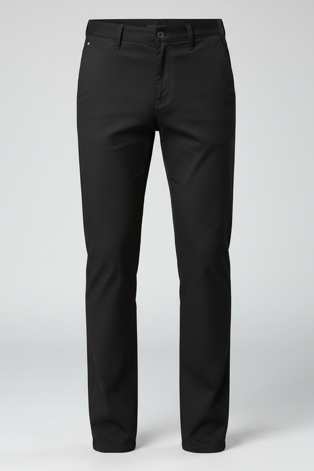 Pantalon Noir Homme Coton Droit Élégant Business - vue 3