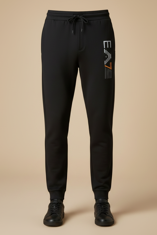 Pantalon Noir Jogging Cordon Logo Sport EA7 - Molleton - vue 3