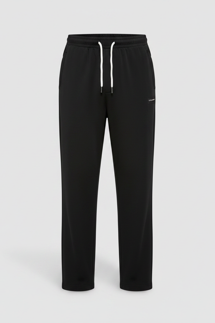 Pantalon Noir Ample Décontracté Léger Cordon - Polyester - vue 3